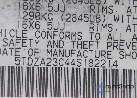 2004 Toyota Sienna Ce from USA, damaged, VIN 5TDZA23C44S182214